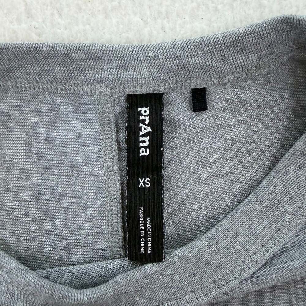PrAna Grey Cozy Up Long-Sleeve Crew Pullover Hemp Blend Top Size XS - Picture 5 of 6